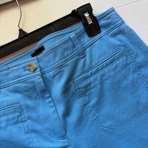 Talbots Womens Cropped Wide Leg Pants Size 6 Blue‎ Casual Chino